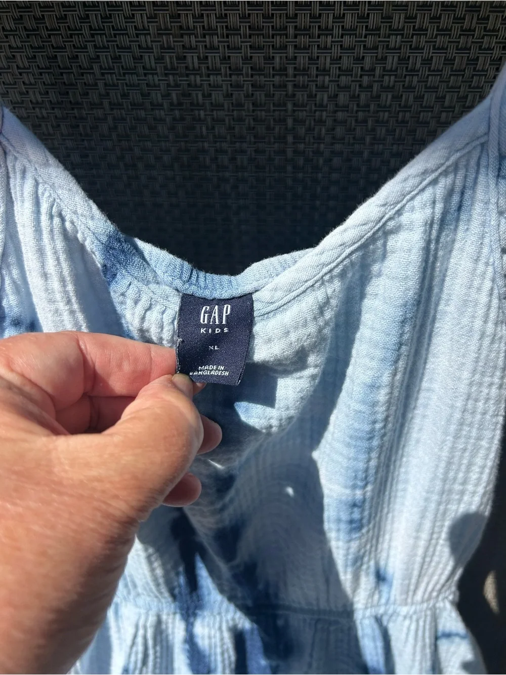 Girls (xl) GAP Light Blue and Navy Tie-Dye Maxi Dress